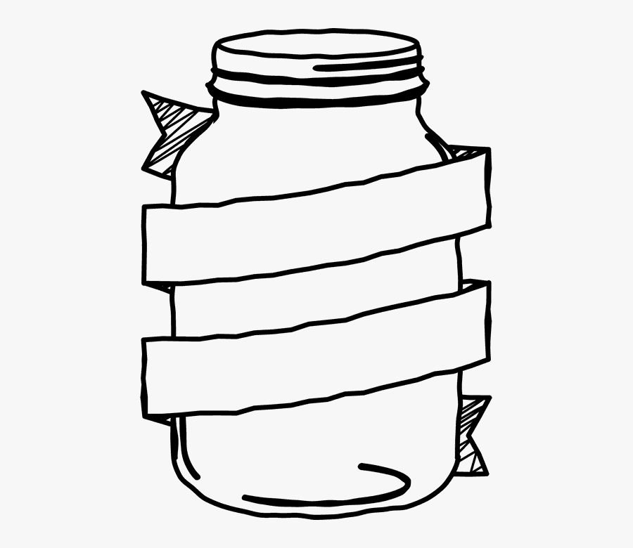 Mason Jar With Banner Clip Art, Transparent Clipart
