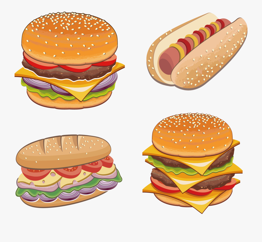 Hamburger Clipart Chicken Burger - Dibujo Pan Con Pollo, Transparent Clipart