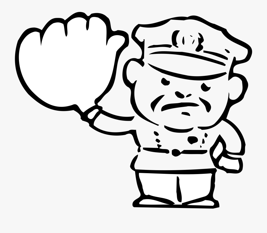 Policeman Clipart Traffic Police Police Officer Black - Cartoon White And Black Police, Transparent Clipart