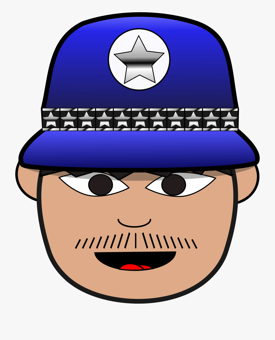This Free Icons Png Design Of Police Man - Police Man Face Clip Art, Transparent Clipart