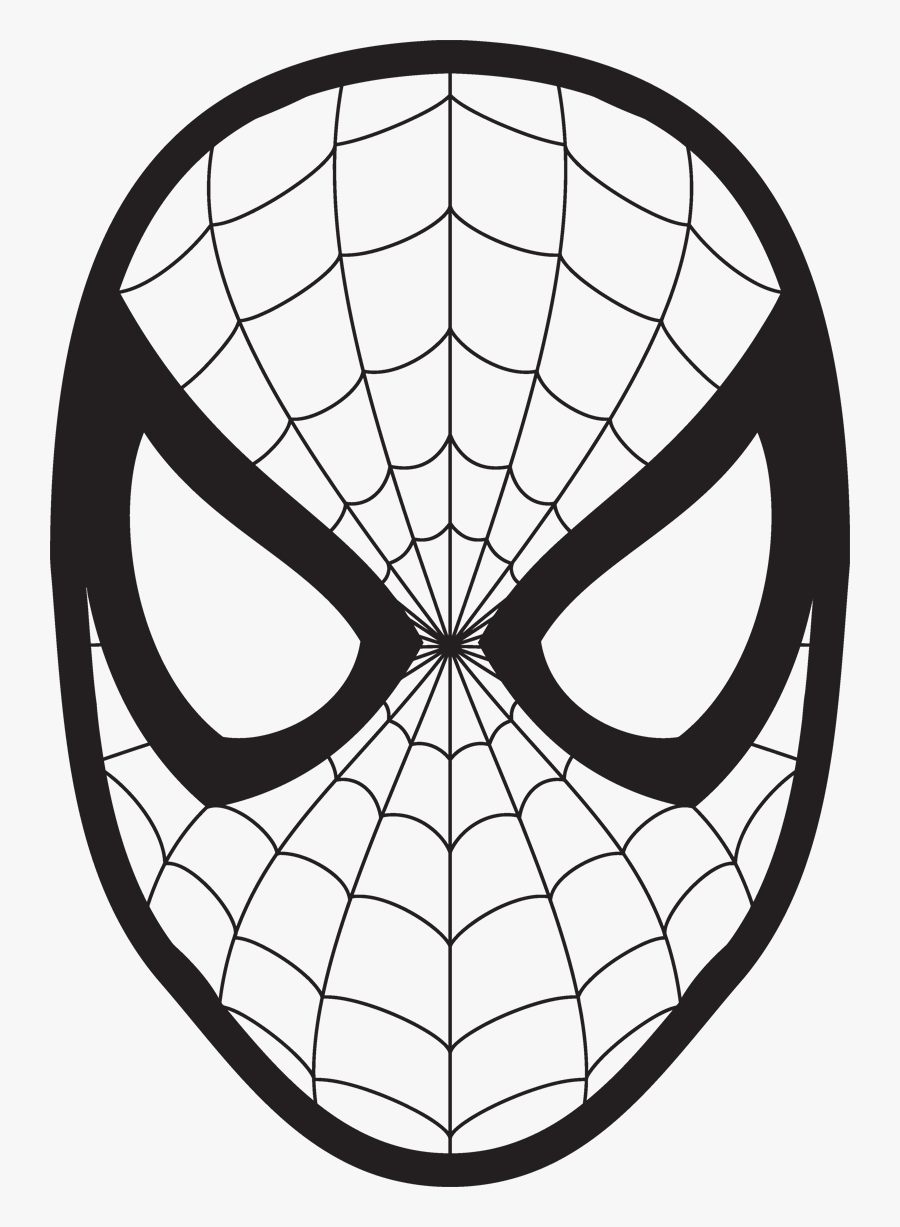 Spiderman Bedroom Clipart - Spiderman Mask Black And White, Transparent Clipart