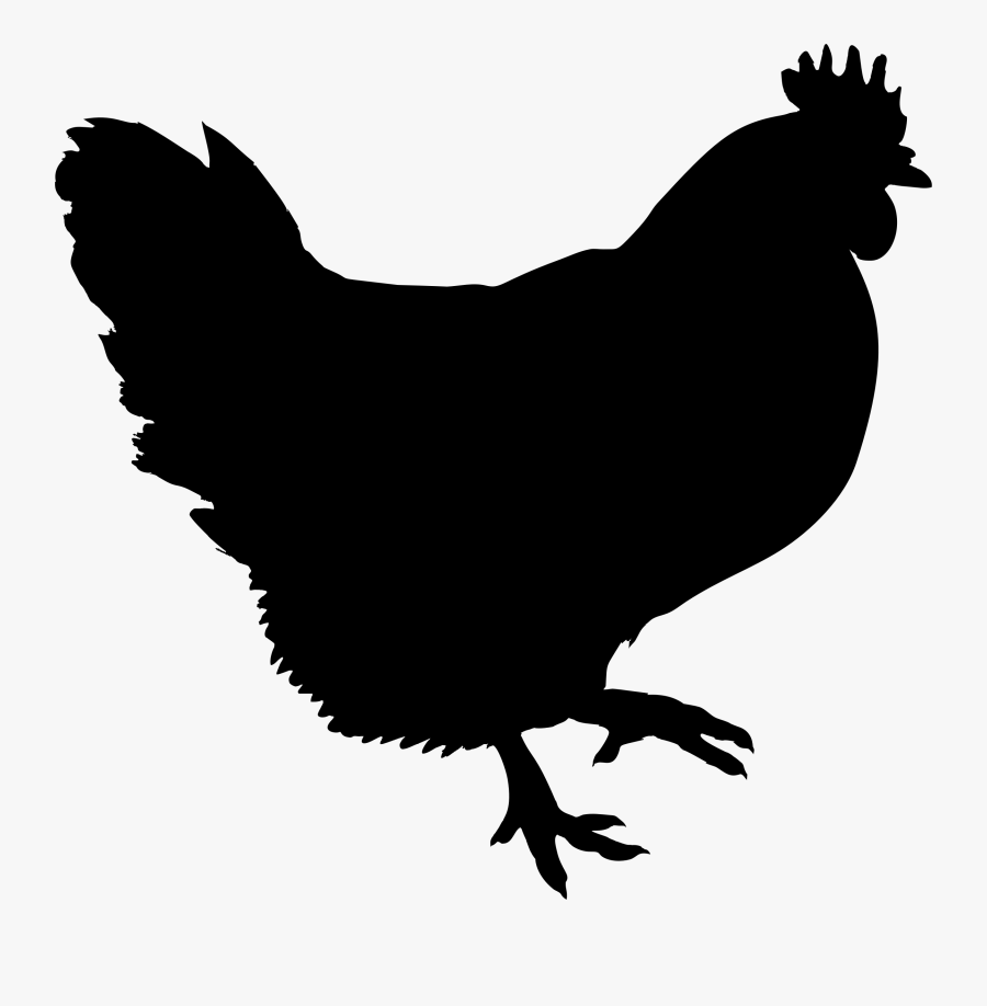 Transparent Year Of The Rooster Clipart - Chicken Clip Art Black, Transparent Clipart