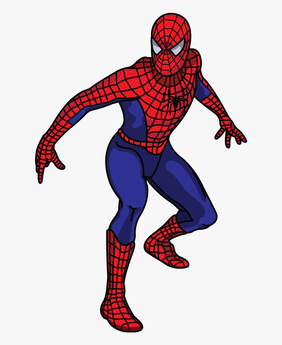 Drawing Spiderman Full Body, Transparent Clipart