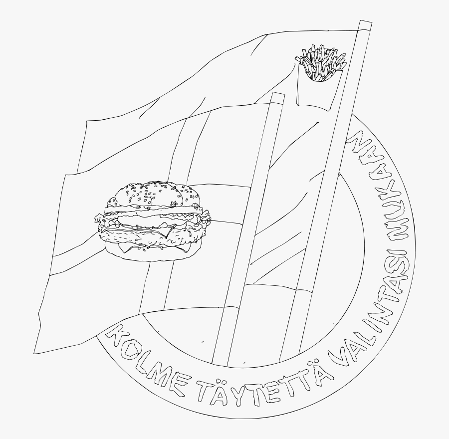Hamburger Of Life - Line Art, Transparent Clipart