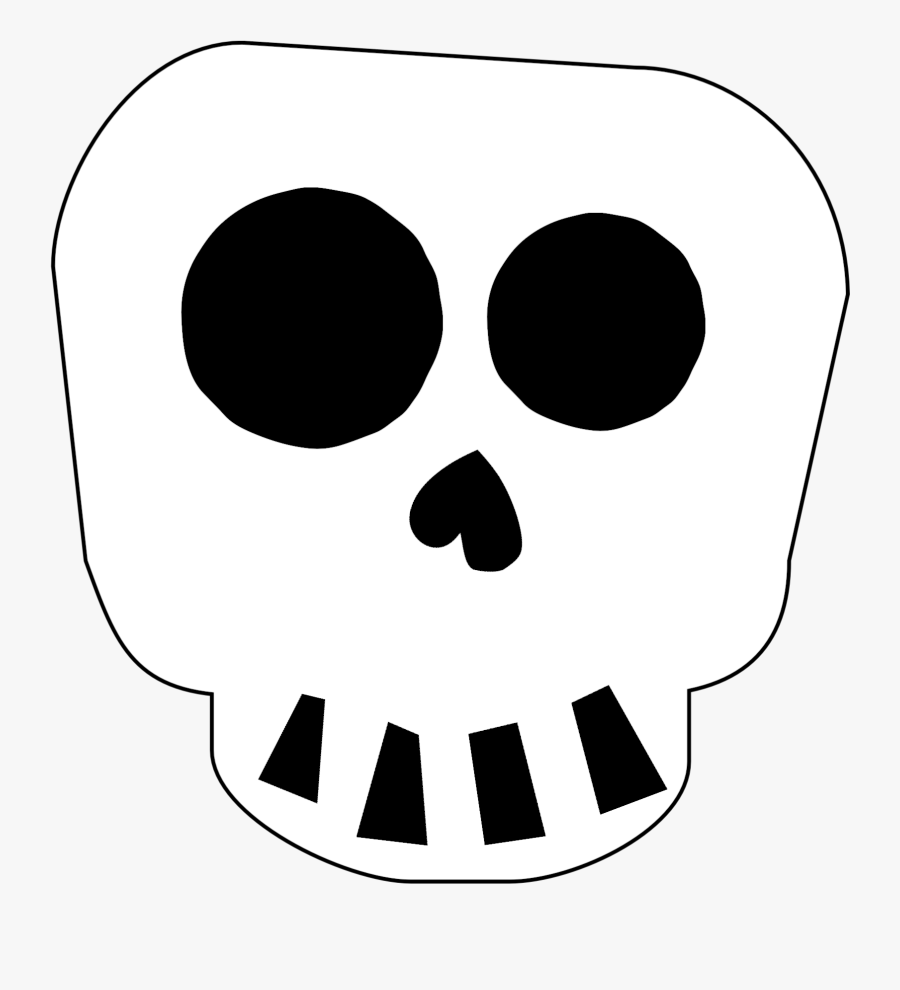 Free Printable Halloween Skull Decoration Banner - Cute Skeleton Head Printable, Transparent Clipart