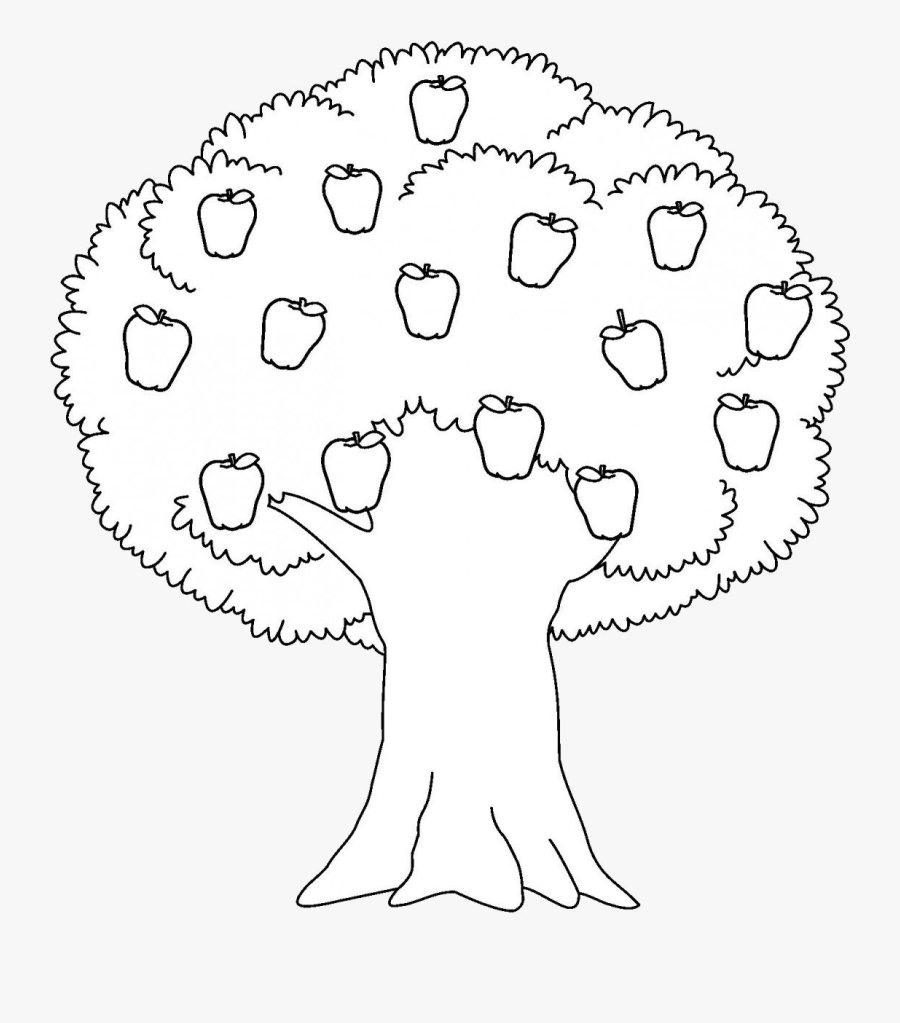 Apple Tree Black And White Trees Clipart Transparent - Apple Tree Black And White, Transparent Clipart