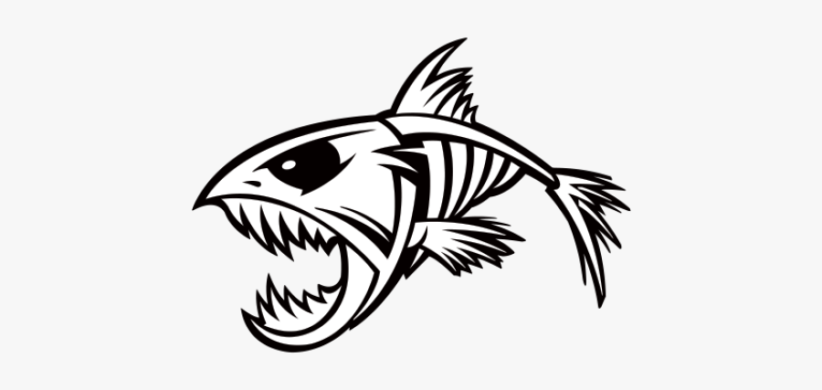 Tribal Fish Bones Clipart - Fish Skeleton Fish Bone Logo, Transparent Clipart