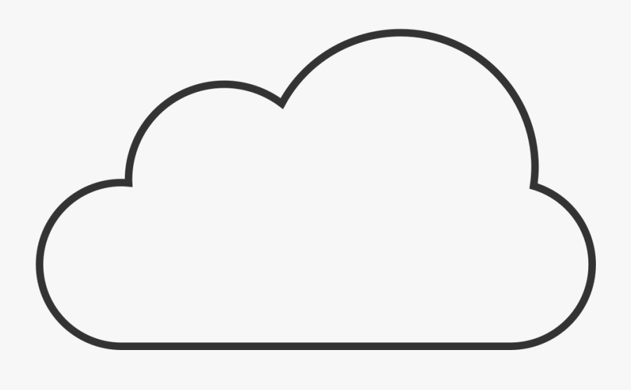 Cloud Clipart Simple - Line Art, Transparent Clipart