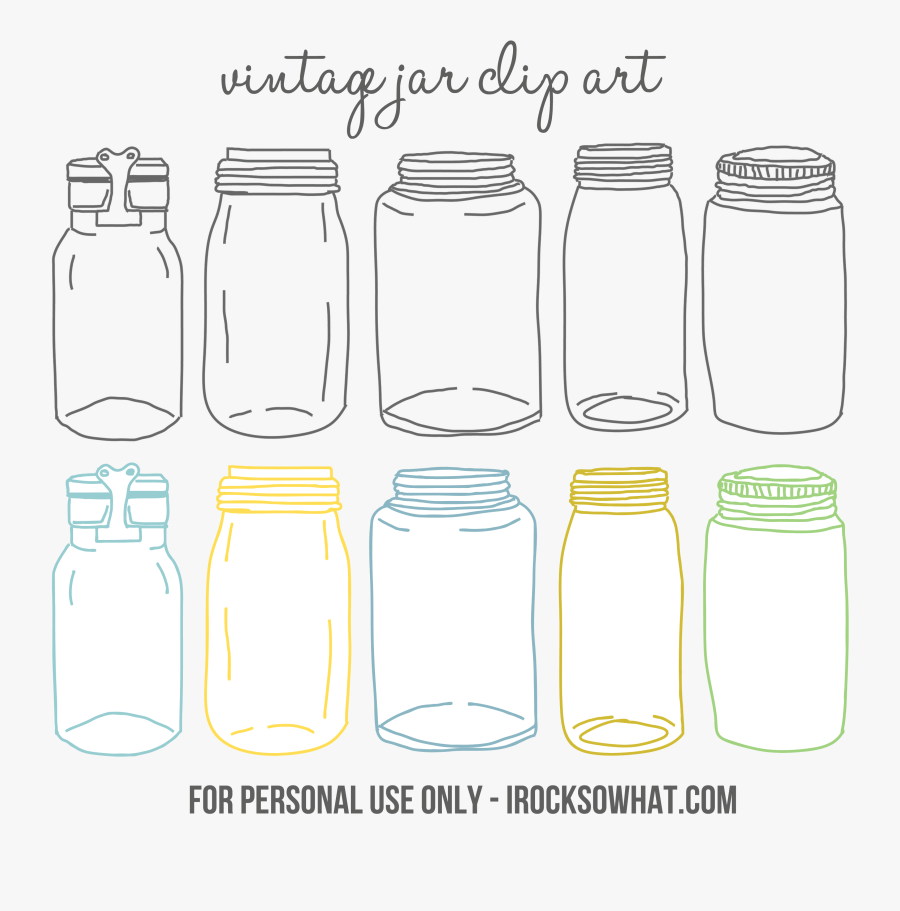 Vintage Jar Clip Art - Glass Bottle, Transparent Clipart