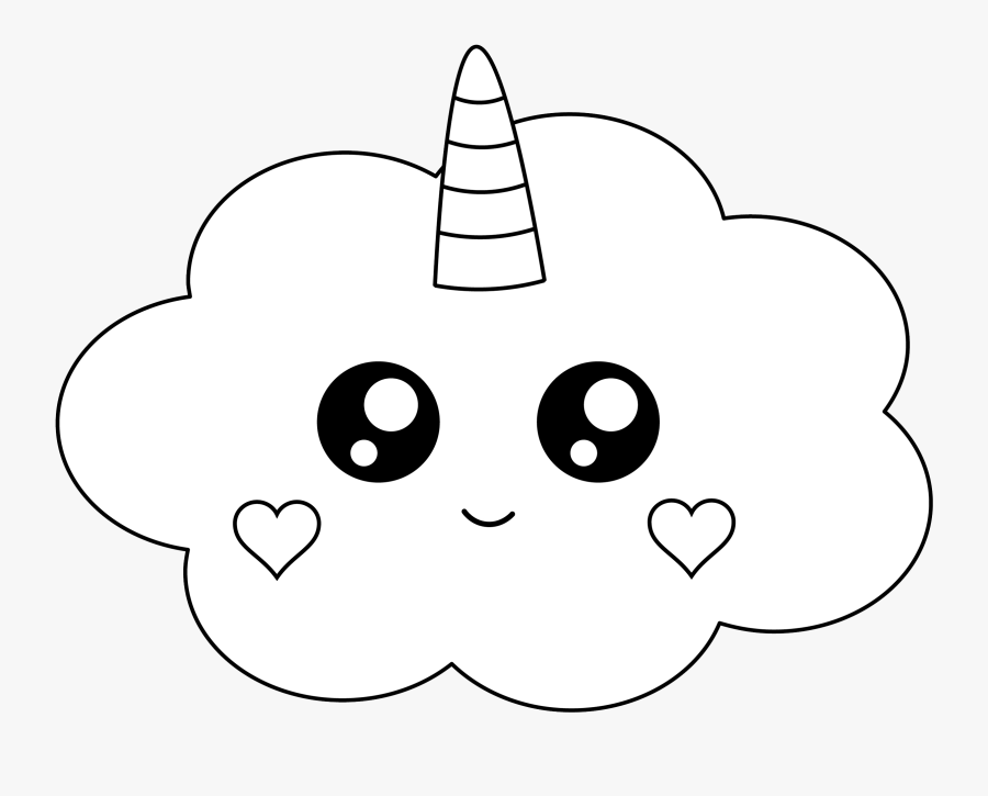Free Cute Unicorn Cloud - Cartoon, Transparent Clipart
