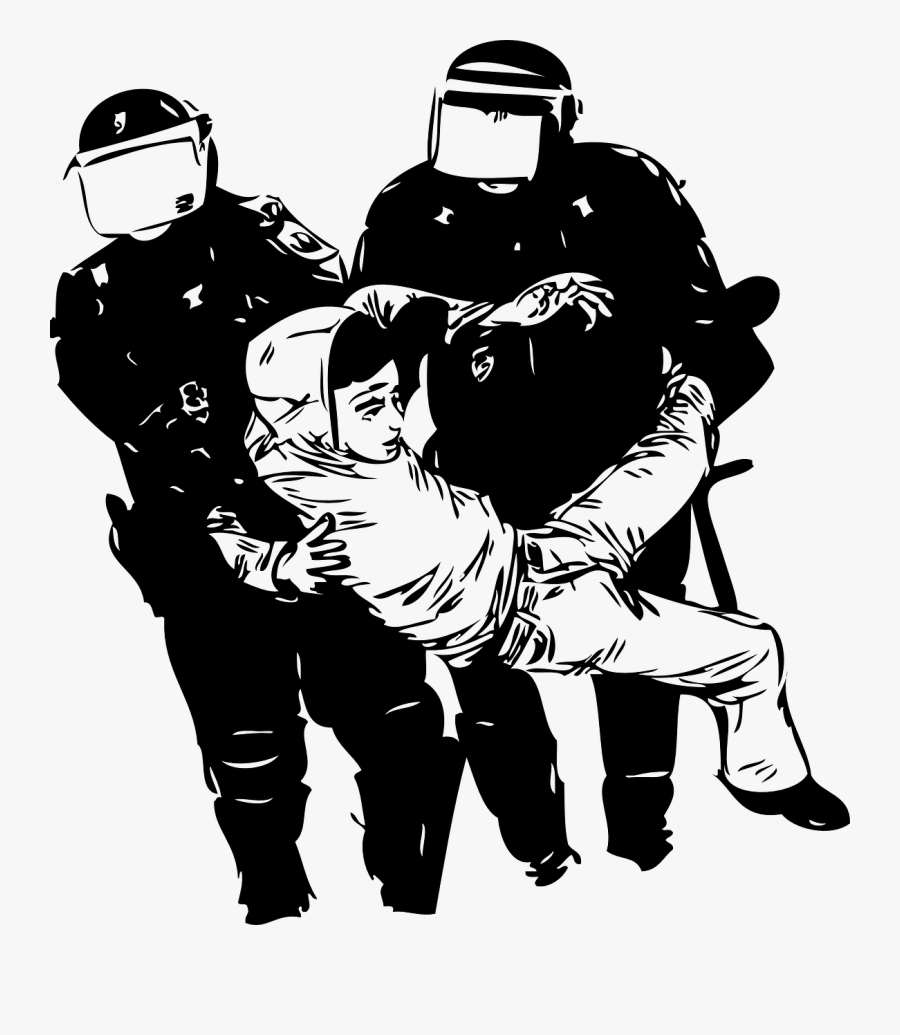 Cop Clipart Police Violence - Drawing Of Police Brutality, Transparent Clipart