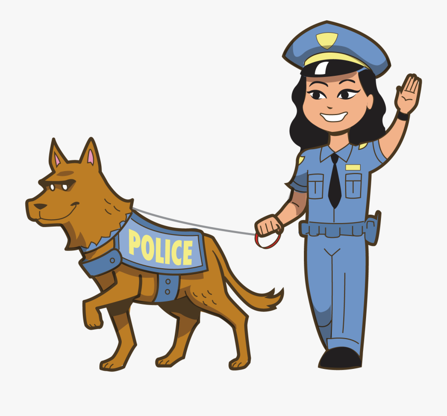 Clip Art Officer And Dog Picture - Female Police Officer Clipart, Transparent Clipart