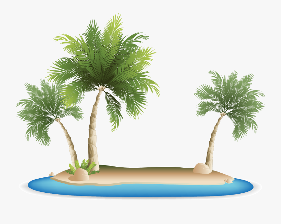 Transparent Tropical Tree Png - Clip Art Beach Transparent Background, Transparent Clipart
