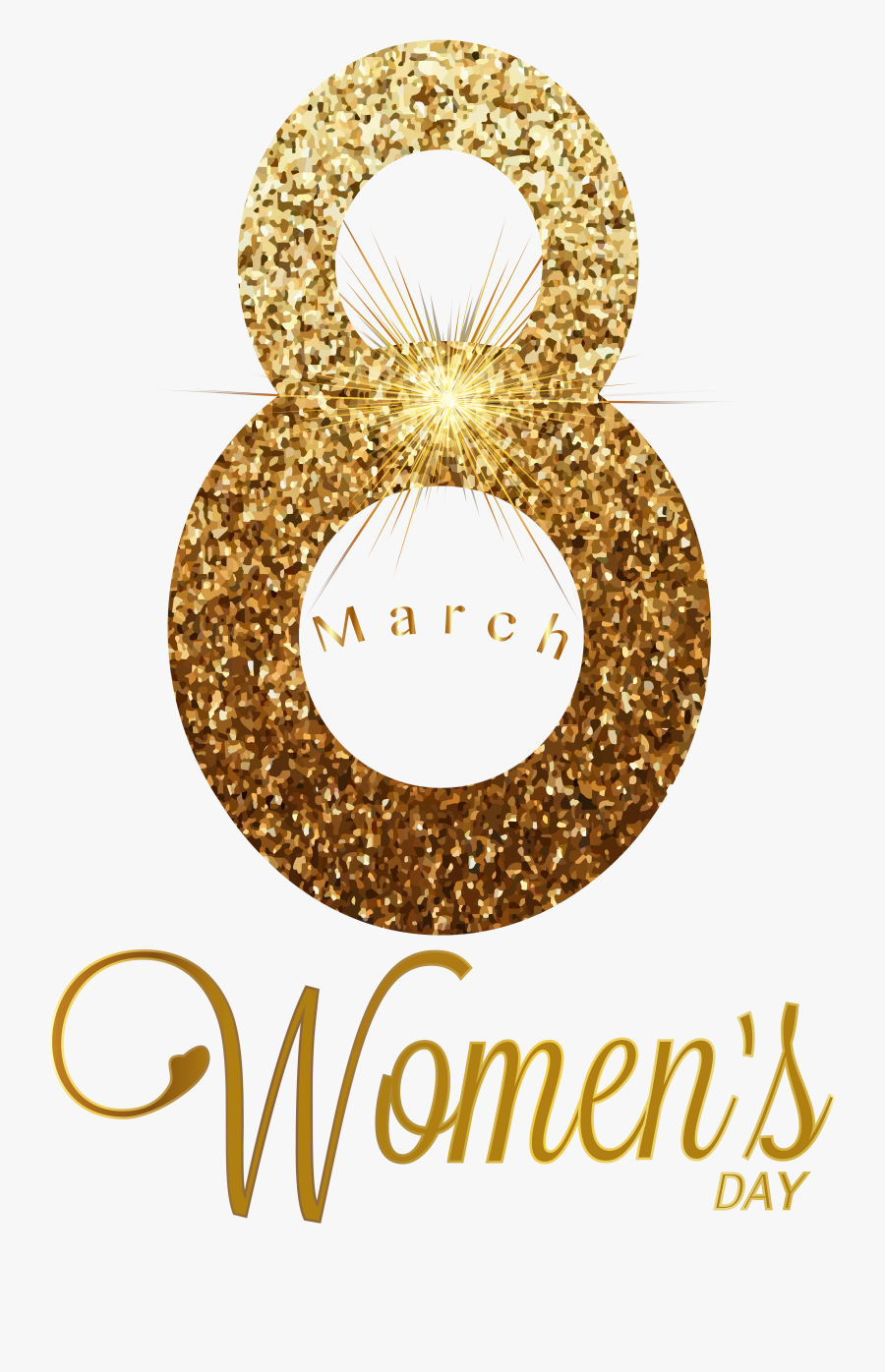 8th March Gold Transparent Png Clip Art Image - 8 March Png, Transparent Clipart