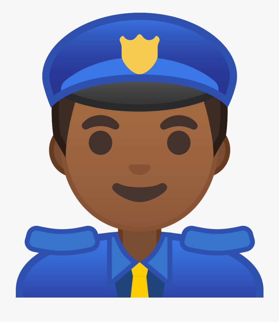 Man Police Officer Medium Dark Skin Tone Icon - Emoji Whatsapp Police Man, Transparent Clipart