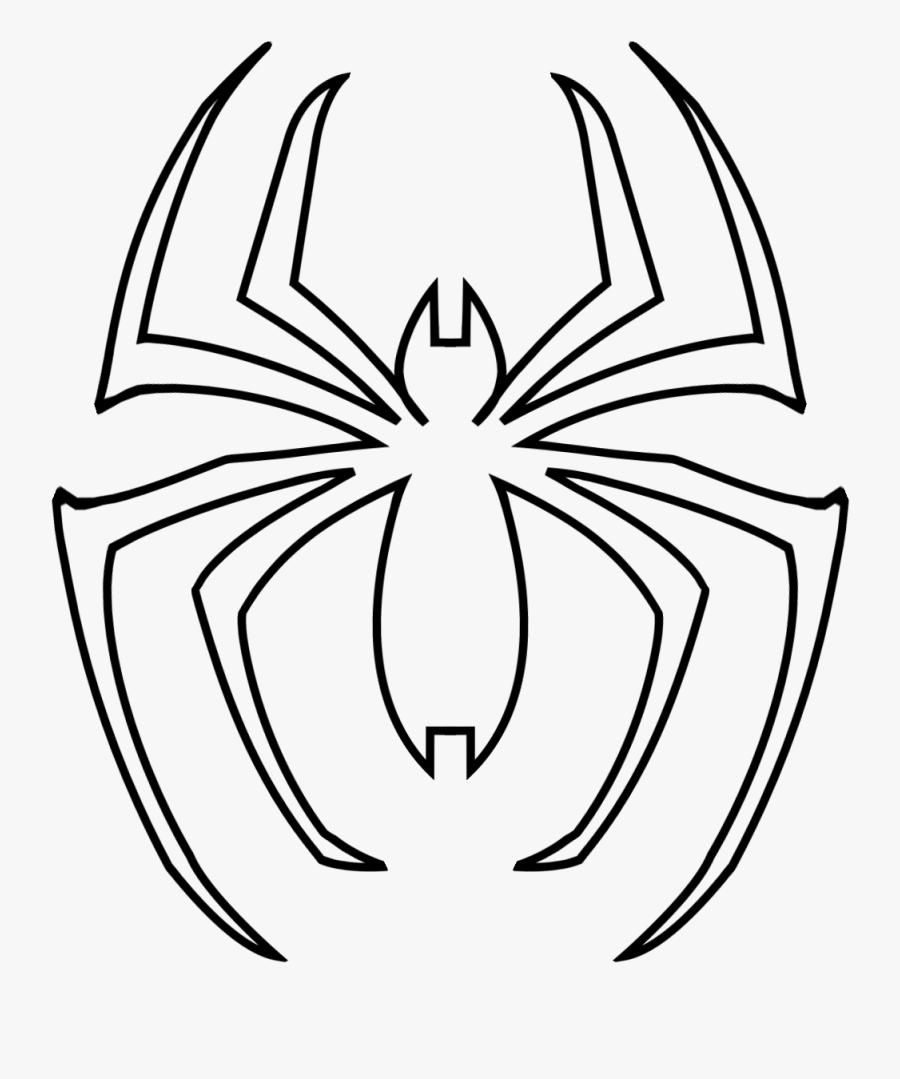 Spiderman Logo Clipart Black And White - Spiderman Logo Coloring Pages, Transparent Clipart