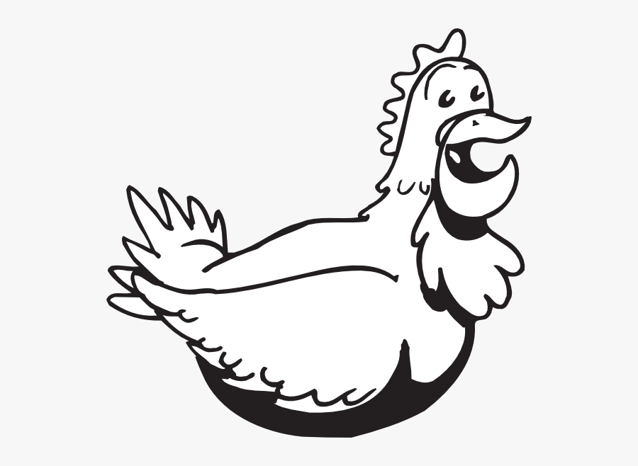 Cartoon Chickens Clipart Black And White, Transparent Clipart