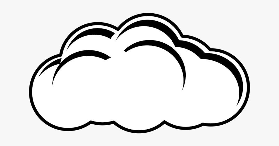 Simple Cloud Black &amp - Clipart Black And White Of Thunderstorm, Transparent Clipart