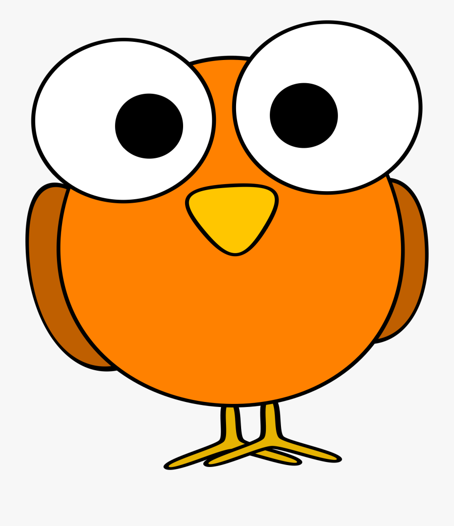 Bird Clipart Face - Orange Bird Clip Art, Transparent Clipart