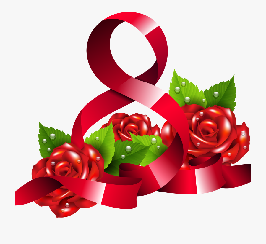 8 March And Roses Png Clipart Picture - March 8, Transparent Clipart