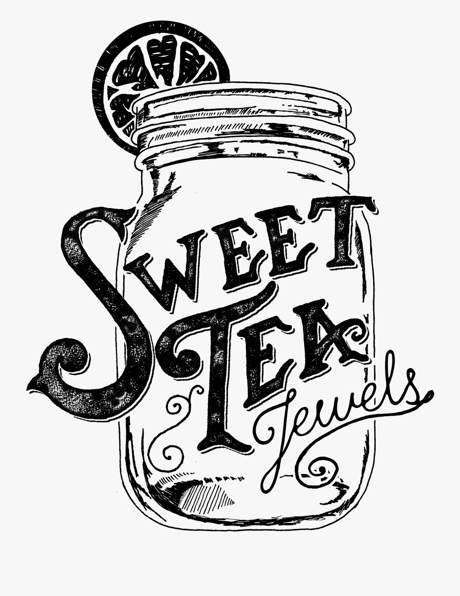 Tea Clipart Mason Jar - Sweet Tea Black And White, Transparent Clipart