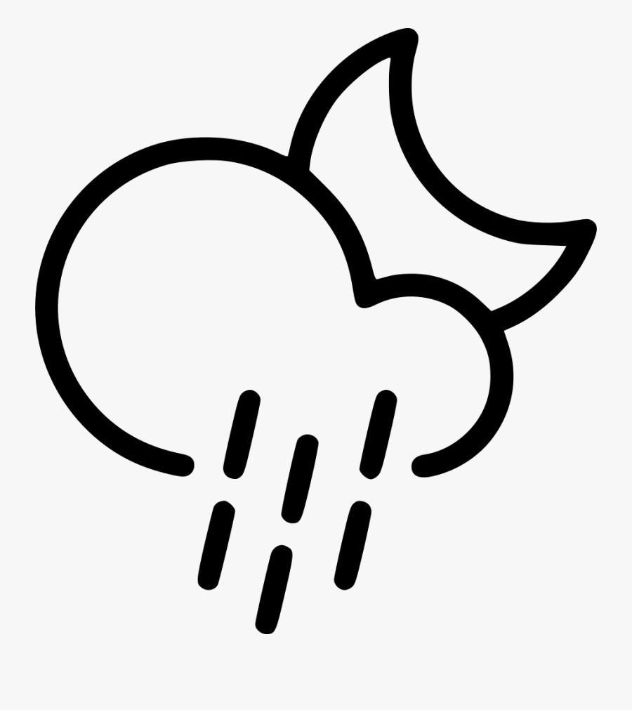 Night Shower Cloud Rain Moon Comments - Portable Network Graphics, Transparent Clipart