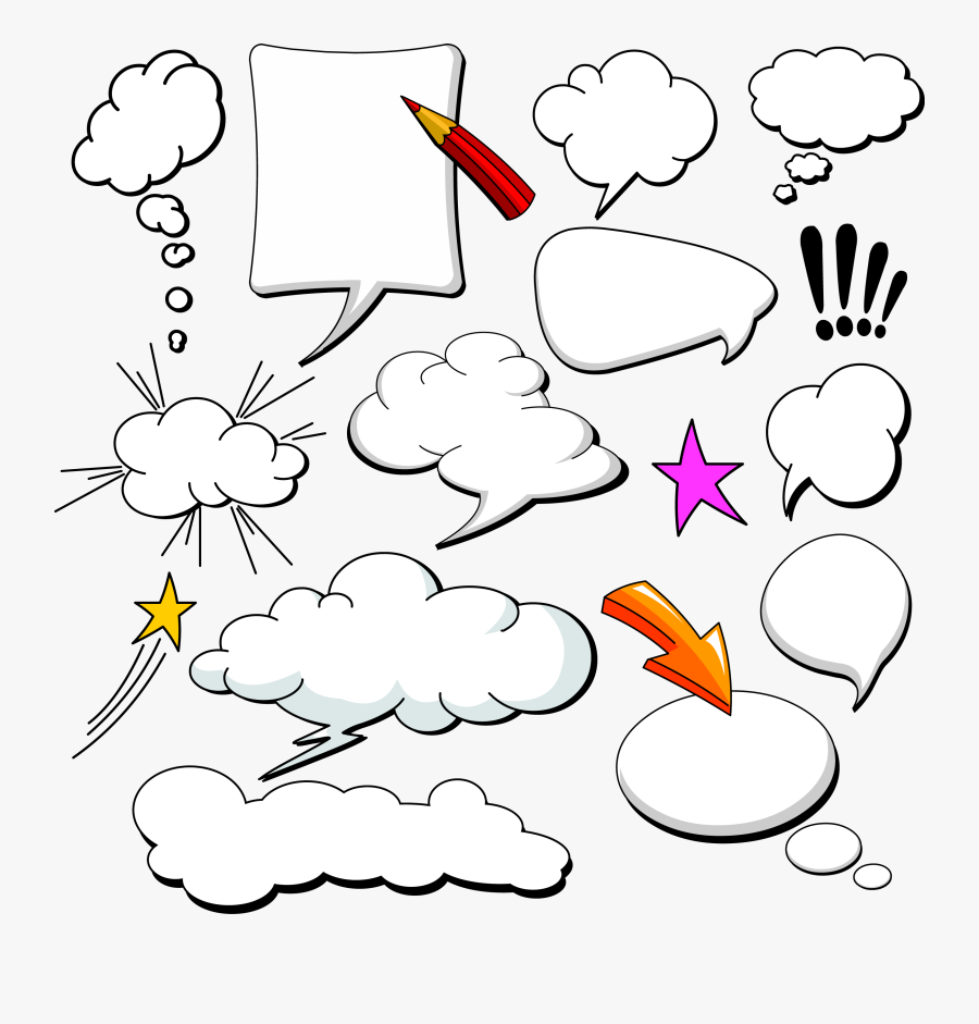 Comics Balloon Collection Speech Dialog Cloud Clipart, Transparent Clipart