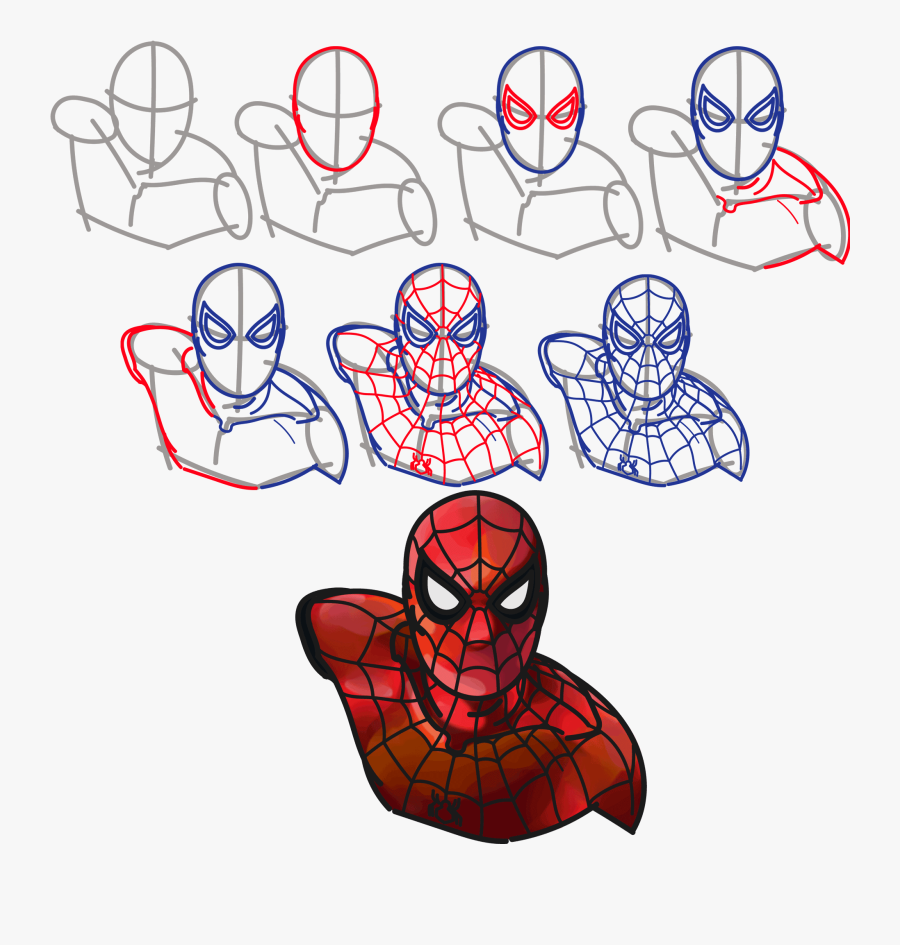 Spiderman Clipart Easy Chibi Spider Man Drawings Free Transparent Clipart Clipartkey