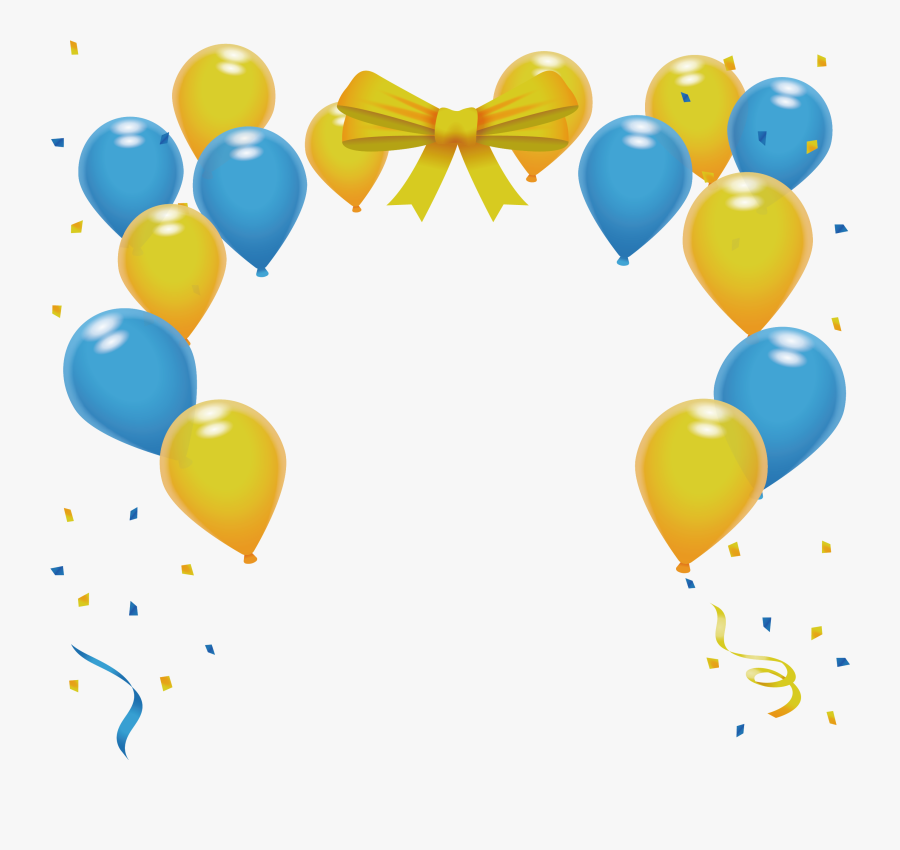 Balloon Party Transprent - Yellow And Blue Balloons, Transparent Clipart
