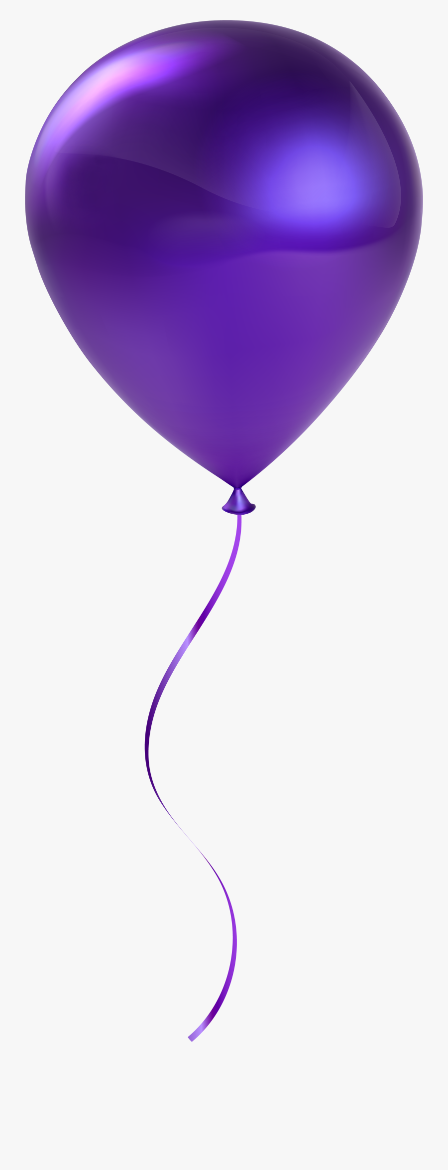 Single Purple Balloon Transparent Clip Art - Purple Balloon Transparent Background, Transparent Clipart