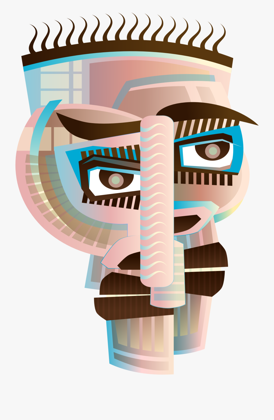 Abstract Face Viscious Speed 111px - Pixabay Cubism By Picasso, Transparent Clipart