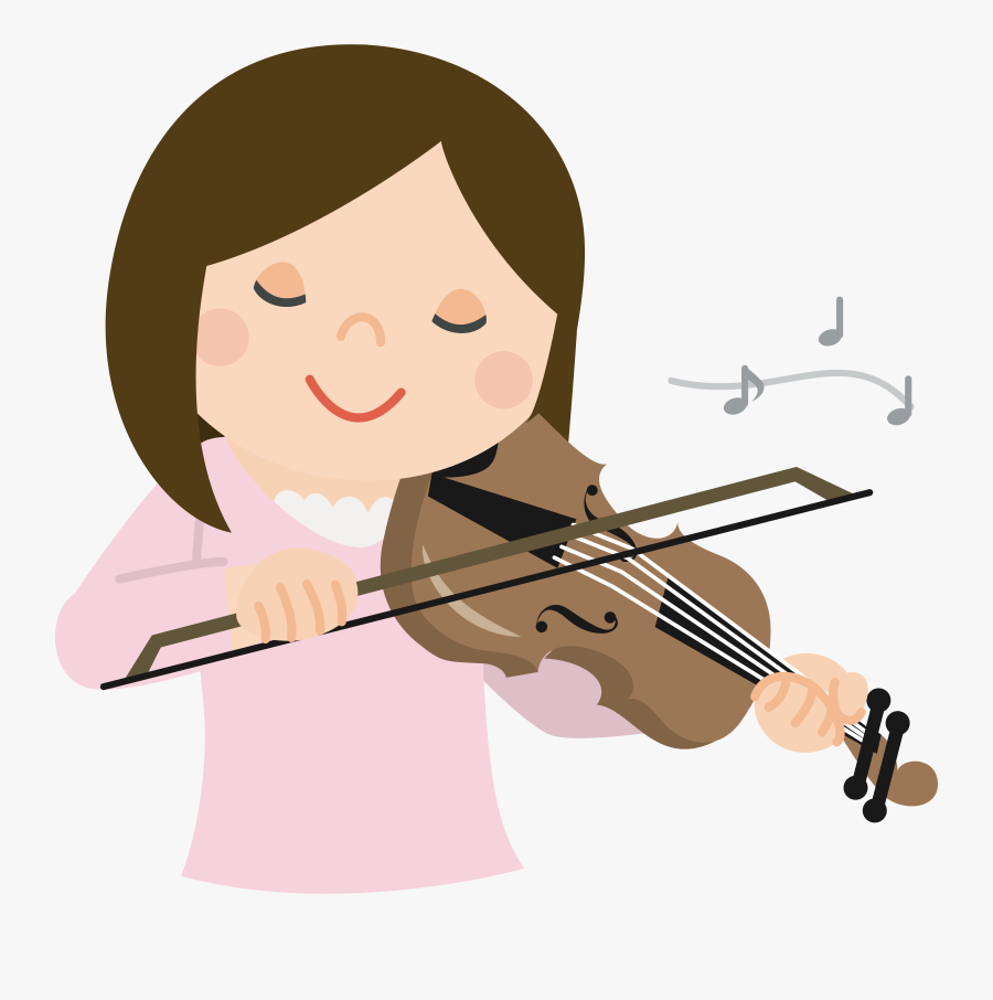 Girl With Violin - Girl Playing Violin Clipart, Transparent Clipart
