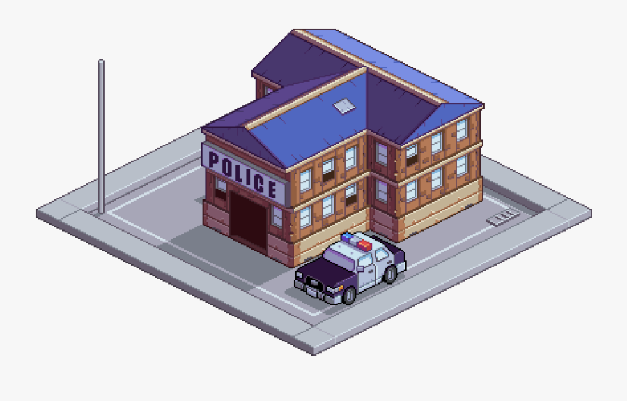 Clip Art Police Department Clipart - Police Station Pixel Art, Transparent Clipart