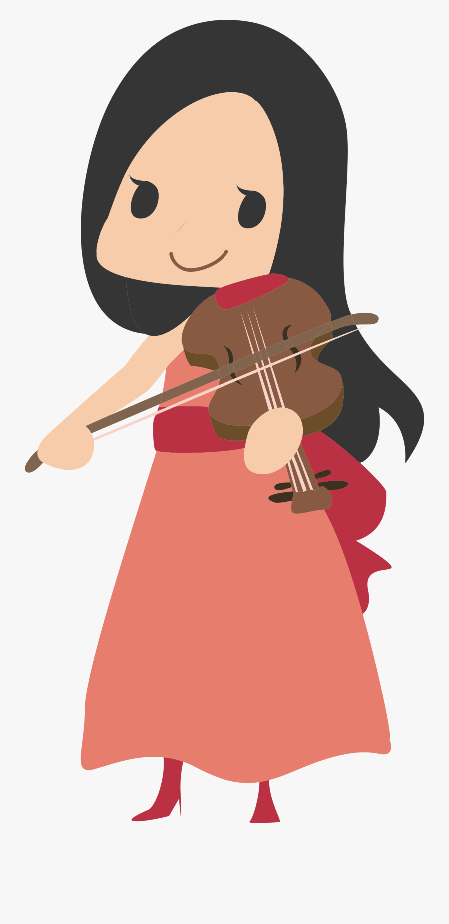 Clipart - Girl Playing Violin Clipart, Transparent Clipart