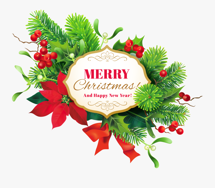 Merry Decor Image Gallery - Merry Christmas Greeting Png, Transparent Clipart