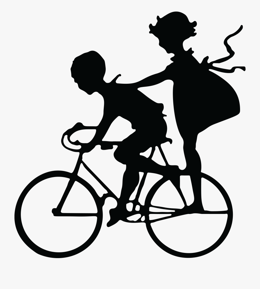 Free Clipart Of A Silhouetted Girl Riding On The Back - Brother And Sister Png, Transparent Clipart
