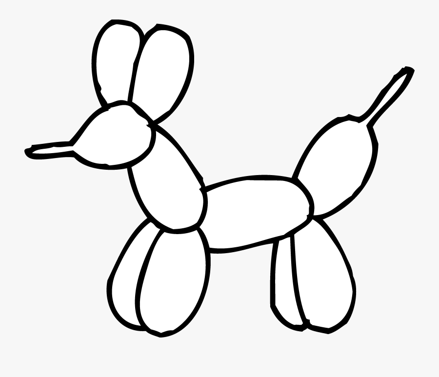 Balloon Animal Coloring Page - Easy Balloon Animal Drawing, Transparent Clipart