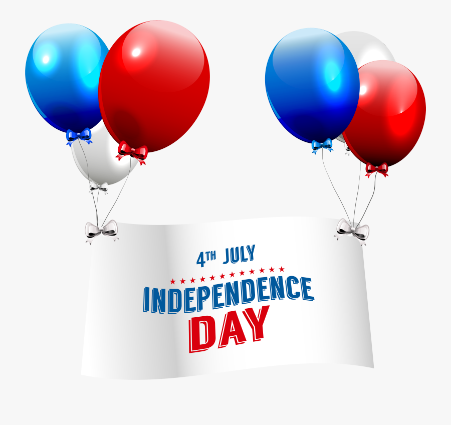 Independence Day With Balloons Transparent Png Clip - Balloon, Transparent Clipart