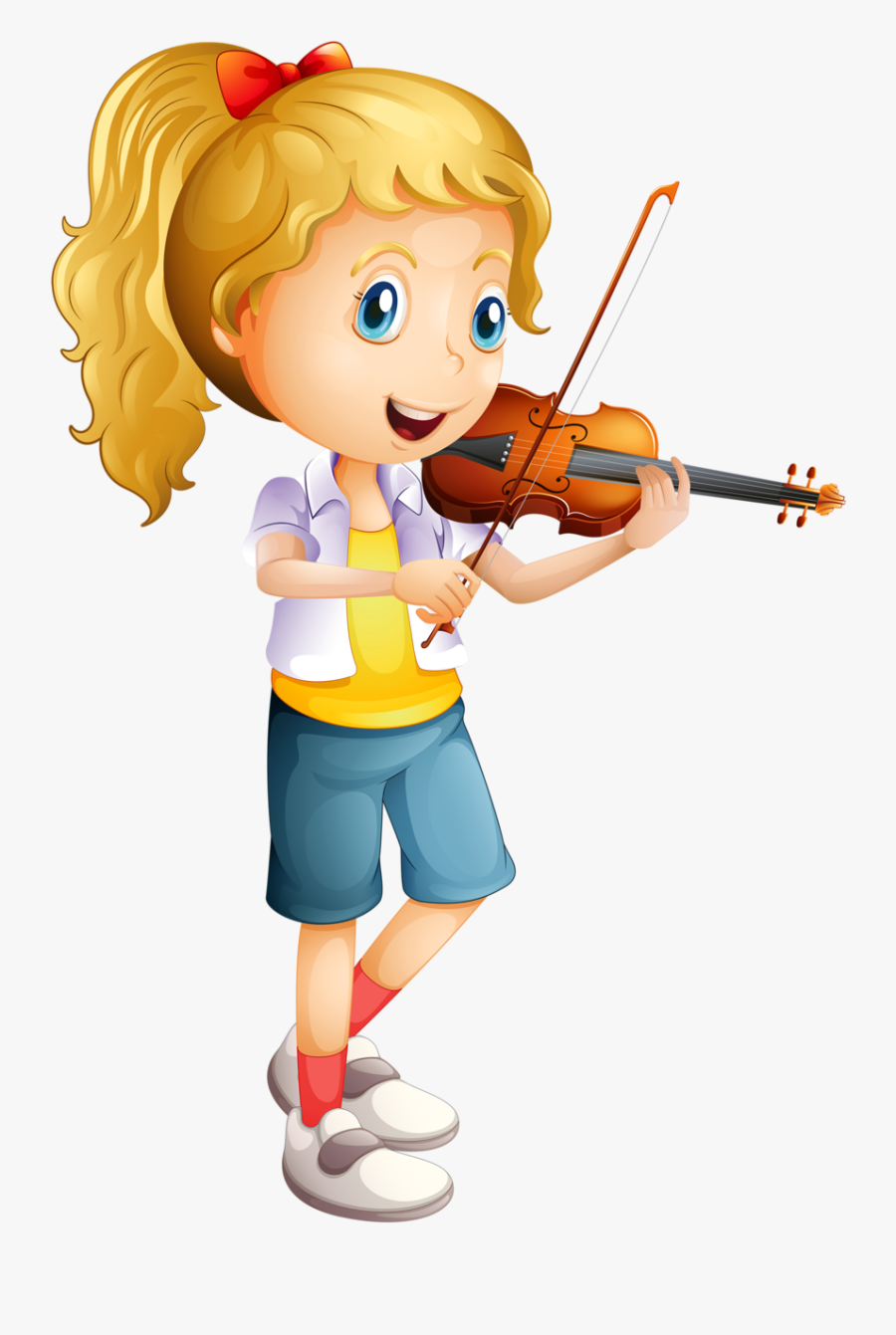 Transparent Violin Clipart - Girl Playing Violin Clipart, Transparent Clipart