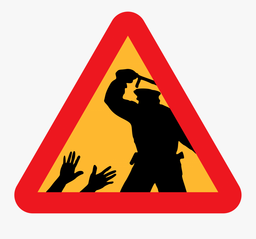Warning For Police Brutality - Police Brutality Clip Art, Transparent Clipart