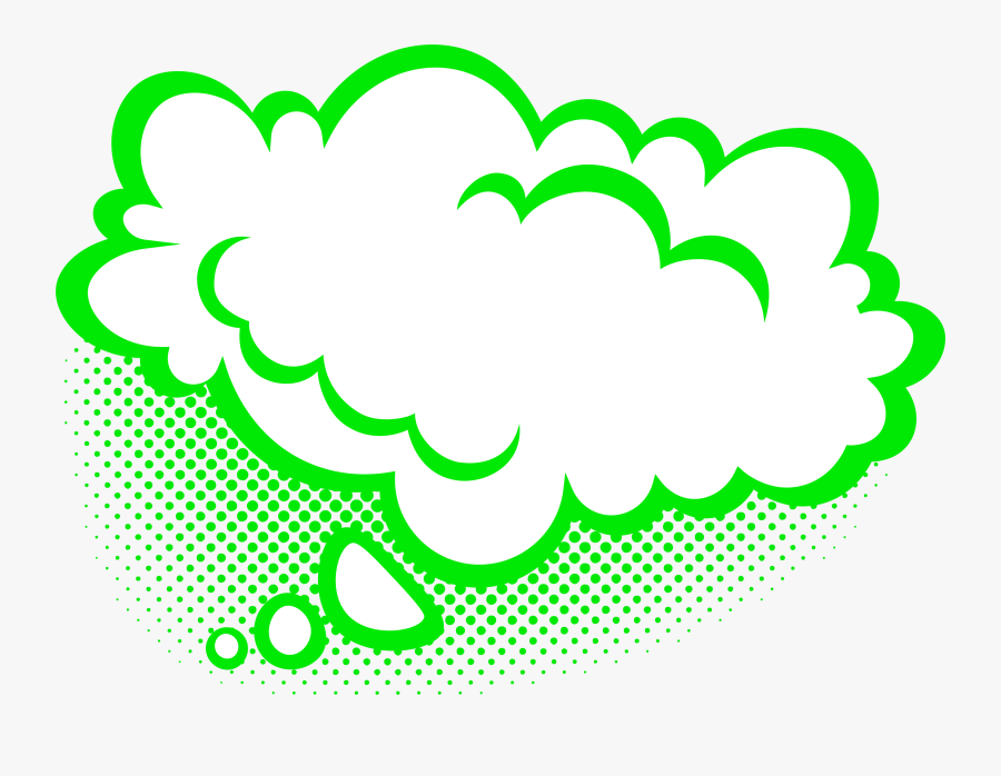Bright Green Empty Comic Bubbles Clipart Png Image - Illustration, Transparent Clipart