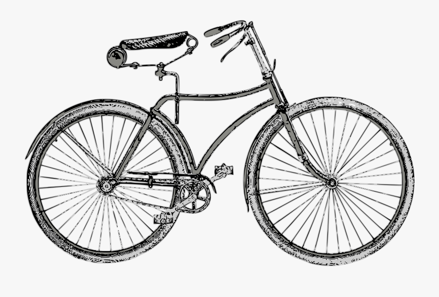 Transparent Bicycle Wheel Clipart - Vintage Bike Drawing, Transparent Clipart