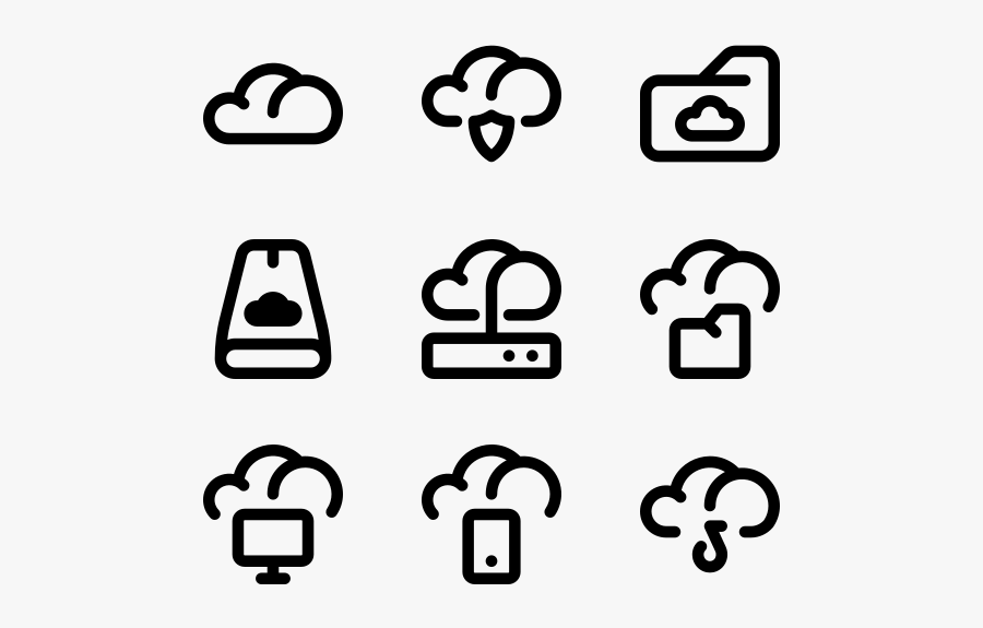 Cloud Network - Hand Drawn Icon Png, Transparent Clipart