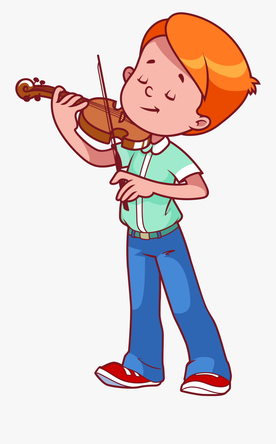 Transparent Instruments Clipart - Boy Playing Violin Clipart, Transparent Clipart