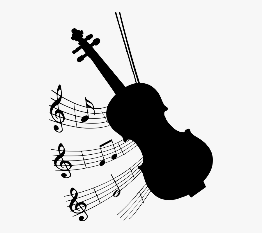 Purple Clipart Violin - Music Instruments Black And White, Transparent Clipart