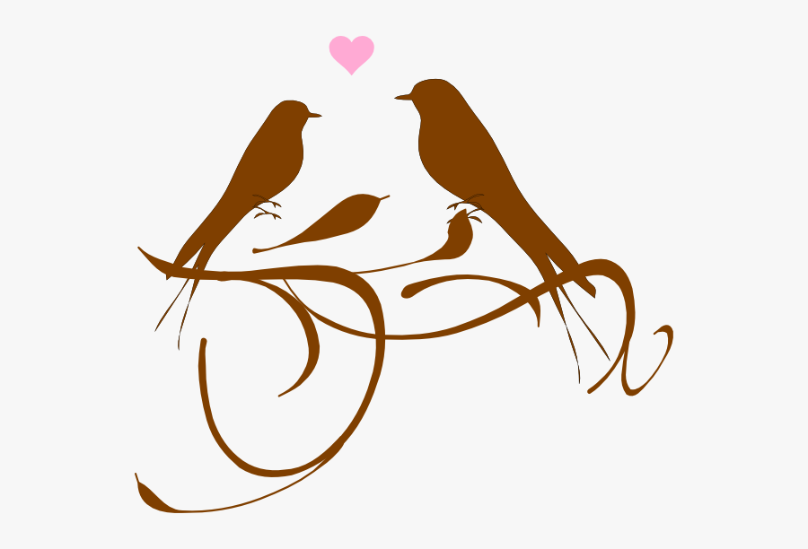 Love Birds Clip Art - Love Birds Black And White, Transparent Clipart