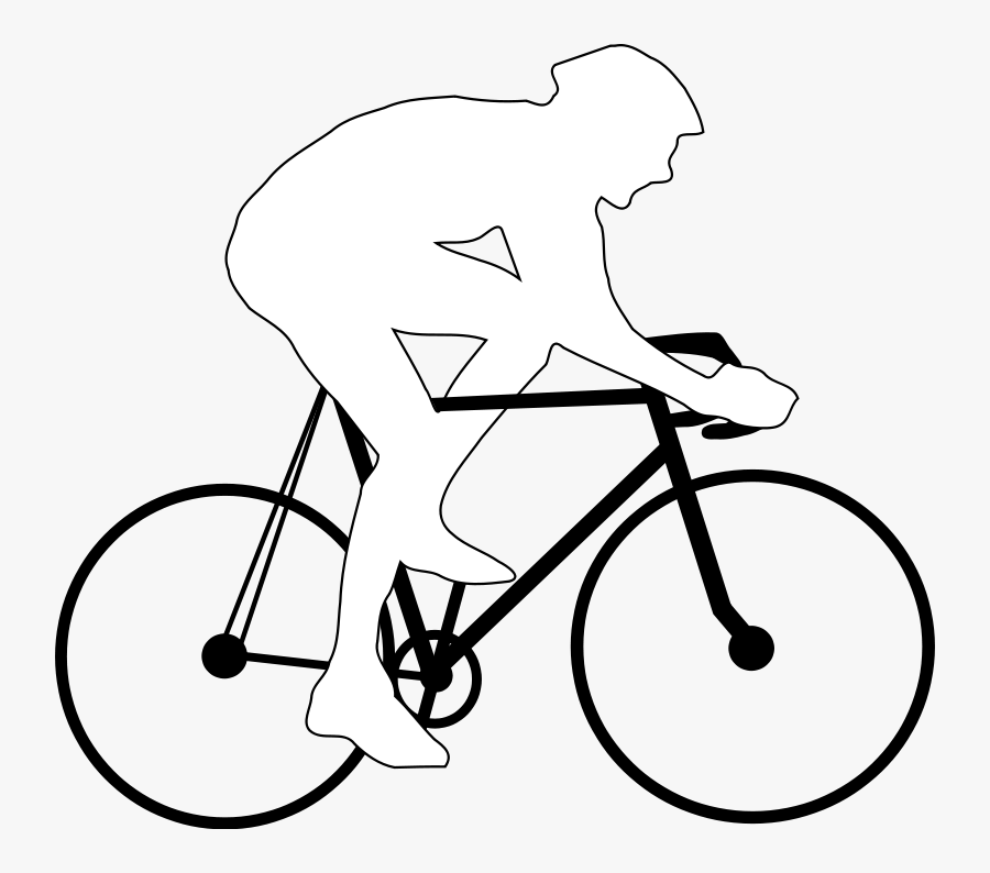 Bicycle Clipart Black And White 7 Nice Clip Art - Draw A Person On A Bike, Transparent Clipart