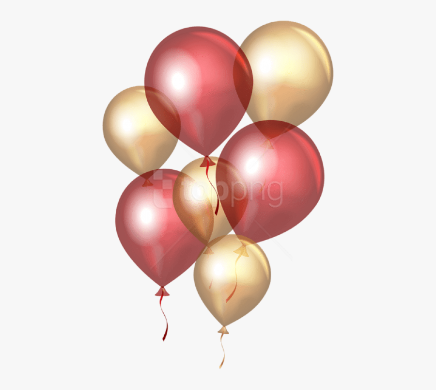 Balloons Clipart Clear Background - Gold And Maroon Balloons, Transparent Clipart