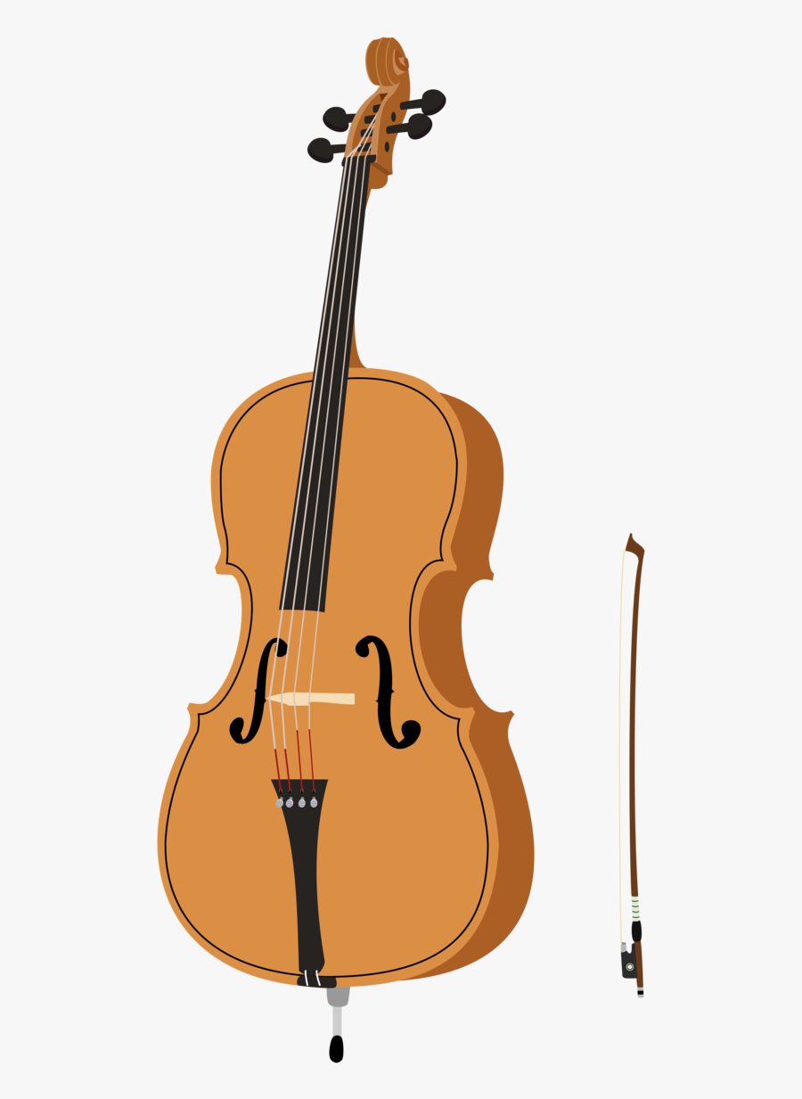 Violin Clipart Bass - Cartoon Clipart Cello, Transparent Clipart