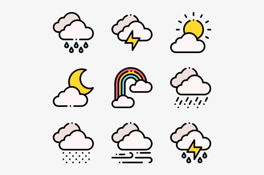 Rain Cloud Icons, Transparent Clipart